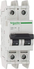 Schneider Electric - 3 Amp, 125 VDC, 240 VAC, 60 VDC, 1 Pole, DIN Rail Mount, Fixed Mount Miniature Circuit Breaker - Thermal Magnetic Trip, Multiple Breaking Capacity Ratings, 73mm Deep x 107mm High x 36mm Wide - Exact Tool & Supply