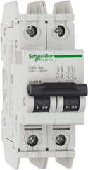 Schneider Electric - 4 Amp, 125 VDC, 240 VAC, 60 VDC, 1 Pole, DIN Rail Mount, Fixed Mount Miniature Circuit Breaker - Thermal Magnetic Trip, Multiple Breaking Capacity Ratings, 73mm Deep x 107mm High x 36mm Wide - Exact Tool & Supply