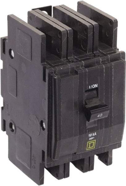 Square D - 40 Amp, 240 VAC, 3 Pole, Panel Mount Miniature Circuit Breaker - Exact Tool & Supply