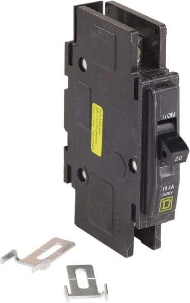 Square D - 20 Amp, 240 VAC, 1 Pole, Panel Mount Miniature Circuit Breaker - 14-2 AWG - Exact Tool & Supply