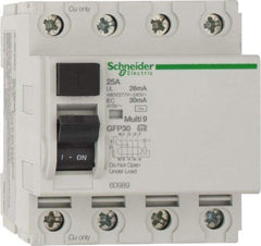 Schneider Electric - 25 Amp, 240 VAC, 277 VAC, 400 VAC, 415 VAC, 4 Pole, Residual Current Device - Exact Tool & Supply