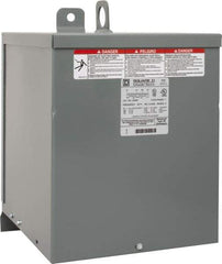 Square D - 1 Phase, 480 Volt Input, 120/240 VAC Output, 60 Hz, 5 kVA, General Purpose Transformer - 3R NEMA Rating, 9.75 Inch Wide x 11-3/4 Inch Deep x 14-3/4 Inch High, Wall Mount - Exact Tool & Supply