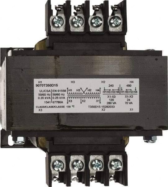 Square D - 1 Phase, 350 VA, Control Transformer - 176°F Temp Rise - Exact Tool & Supply