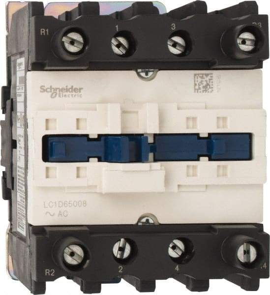 Schneider Electric - 4 Pole, 120 Coil VAC at 60 Hz, 80 Amp at 440 VAC, Nonreversible IEC Contactor - Bureau Veritas, CCC, CSA, CSA C22.2 No. 14, DNV, EN/IEC 60947-4-1, EN/IEC 60947-5-1, GL, GOST, LROS, RINA, RoHS Compliant, UL 508, UL Listed - Exact Tool & Supply