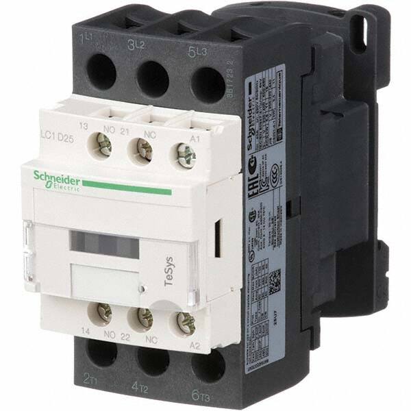 Schneider Electric - 3 Pole, 240 Coil VAC at 50/60 Hz, 25 Amp at 440 VAC and 40 Amp at 440 VAC, Nonreversible IEC Contactor - Exact Tool & Supply
