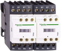 Schneider Electric - 3 Pole, 120 Coil VAC at 50/60 Hz, 40 Amp at 440 VAC, Reversible IEC Contactor - 1 Phase hp: 3 at 115 VAC, 5 at 230/240 VAC, 3 Phase hp: 10 at 200/208 VAC, 10 at 230/240 VAC, 30 at 460/480 VAC, 30 at 575/600 VAC - Exact Tool & Supply