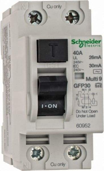 Schneider Electric - 40 Amp, 240 VAC, 2 Pole, Residual Current Device - Exact Tool & Supply