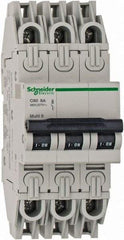 Schneider Electric - 6 Amp, 125 VDC, 240 VAC, 60 VDC, 1 Pole, DIN Rail Mount, Fixed Mount Miniature Circuit Breaker - Thermal Magnetic Trip, 10 kA at 277 VAC Breaking Capacity, 73mm Deep x 81mm High x 18mm Wide - Exact Tool & Supply