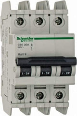 Schneider Electric - 20 Amp, 125 VDC, 240 VAC, 60 VDC, 3 Pole, DIN Rail Mount, Fixed Mount Miniature Circuit Breaker - Thermal Magnetic Trip, Multiple Breaking Capacity Ratings, 73mm Deep x 107mm High x 54mm Wide - Exact Tool & Supply