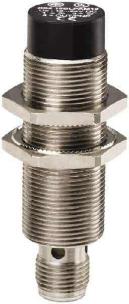 Telemecanique Sensors - NPN, 8mm Detection, Cylinder, Inductive Proximity Sensor - 3 Wires, IP67, 12 VDC, 12 VDC, 24 VDC, M18x1 Thread, 64mm Long x 18mm Wide - Exact Tool & Supply