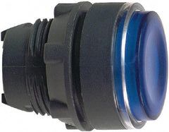 Schneider Electric - 22mm Mount Hole, Flush, Pushbutton Switch Only - Round, Blue Pushbutton, Illuminated, Momentary (MO) - Exact Tool & Supply