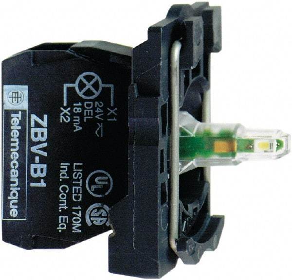 Schneider Electric - 110-120 V Green Lens LED Indicating Light - Screw Clamp Connector, Vibration Resistant - Exact Tool & Supply