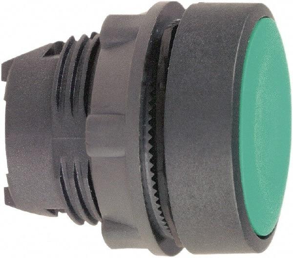 Schneider Electric - 22mm Mount Hole, Flush, Pushbutton Switch Only - Round, Green Pushbutton, Nonilluminated, Momentary (MO) - Exact Tool & Supply