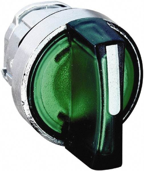 Schneider Electric - 22mm Mount Hole, 3 Position, Handle Operated, Selector Switch - Green, Maintained (MA), Illuminated, Shock, Vibration and Water Resistant - Exact Tool & Supply
