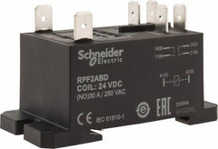 Schneider Electric - 7,500 VA Power Rating, Electromechanical Plug-in General Purpose Relay - 20 Amp at 28 VDC, 25 at 28 VDC, 30 at 250/277 VAC, 2NO, 24 VDC - Exact Tool & Supply