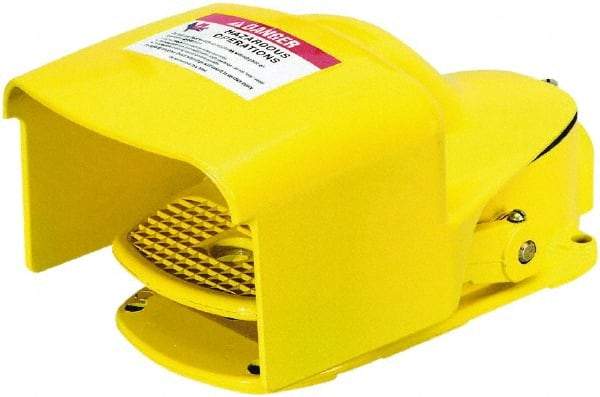 Square D - 1 Treadle, 5 Amp, Maintained (MA) & Momentary (MO), SPDT, Electric Foot Switch - 13, 2 & 4 NEMA Rated, 11-1/2" Long x 6.8" Wide x 6-1/2" High - Exact Tool & Supply