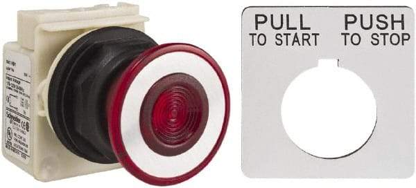 Schneider Electric - 30mm Mount Hole, Extended Straight, Pushbutton Switch Only - Maintained (MA) - Exact Tool & Supply