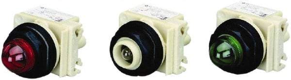 Schneider Electric - 220 VAC at 50/60 Hz via Transformer, 240 VAC at 50/60 Hz via Transformer Indicating Light - Round Lens, Screw Clamp Connector, Corrosion Resistant, Dust Resistant, Oil Resistant - Exact Tool & Supply