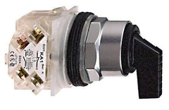 Schneider Electric - 30mm Mount Hole, 3 Position, Handle Operated, Selector Switch Only - Momentary (MO), without Contact Blocks, Shock and Vibration Resistant - Exact Tool & Supply