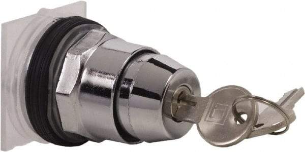 Schneider Electric - 1.18 Inch Mount Hole, 2 Position, Knob and Pushbutton Operated, Selector Switch Only - Black, Maintained (MA), without Contact Blocks, Weatherproof and Dust and Oil Resistant - Exact Tool & Supply