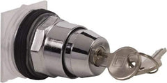 Schneider Electric - 1.18 Inch Mount Hole, 2 Position, Knob and Pushbutton Operated, Selector Switch Only - Black, Maintained (MA), without Contact Blocks, Weatherproof and Dust and Oil Resistant - Exact Tool & Supply