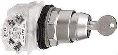 Schneider Electric - 30mm Mount Hole, 3 Position, Key Operated, Selector Switch Only - Momentary (MO), without Contact Blocks, Shock and Vibration Resistant - Exact Tool & Supply