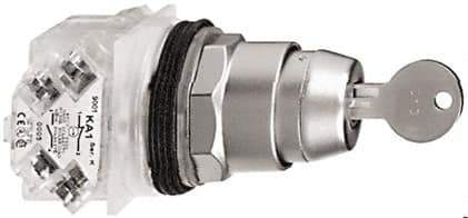 Schneider Electric - 30mm Mount Hole, 2 Position, Key Operated, Selector Switch Only - Maintained (MA), without Contact Blocks, Shock and Vibration Resistant - Exact Tool & Supply