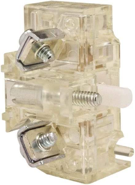 Schneider Electric - 10 Amp, Electrical Switch Contact Block - 600 Volt, Screw and Solder Terminal, 30mm Hole - Exact Tool & Supply
