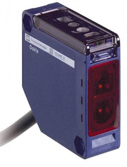 Telemecanique Sensors - Cable Connector, 30m Nominal Distance, Shock and Vibration Resistant, Through Beam Photoelectric Sensor - 12 to 240 VDC, 24 to 240 VAC, 20 Hz, PBT, 50mm Long x 18mm Wide x 50mm High - Exact Tool & Supply