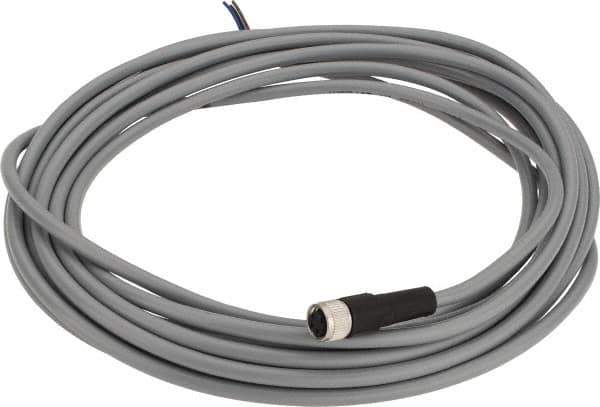 Telemecanique Sensors - 3 Amp, M8 3 Pin Female Straight Cordset Sensor and Receptacle - 60 VAC, 75 VDC, 5m Cable Length, IP67 Ingress Rating - Exact Tool & Supply