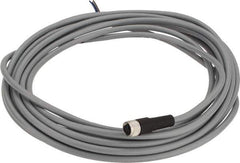 Telemecanique Sensors - 3 Amp, M8 3 Pin Female Straight Cordset Sensor and Receptacle - 60 VAC, 75 VDC, 5m Cable Length, IP67 Ingress Rating - Exact Tool & Supply