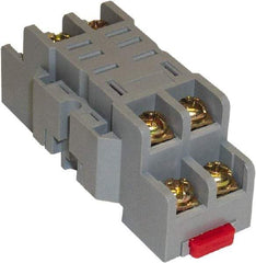 Square D - 8 Pins, 300 VAC, 10 Amp, Spade Relay Socket - DIN Rail Mount, Panel Mount, Screw Clamp Terminal - Exact Tool & Supply