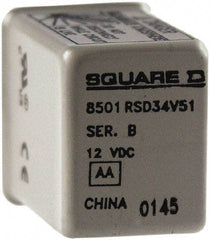 Square D - Electromechanical Plug-in General Purpose Relay - 5 Amp at 240 VAC, 4PDT, 12 VDC - Exact Tool & Supply