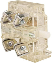 Schneider Electric - NO/NC, 10 Amp, Electrical Switch Contact Block - 600 Volt, Screw and Solder Terminal, 30mm Hole - Exact Tool & Supply