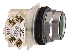 Schneider Electric - 30mm Mount Hole, Recessed, Pushbutton Switch with Contact Block - Octagon, Green Pushbutton, Momentary (MO) - Exact Tool & Supply