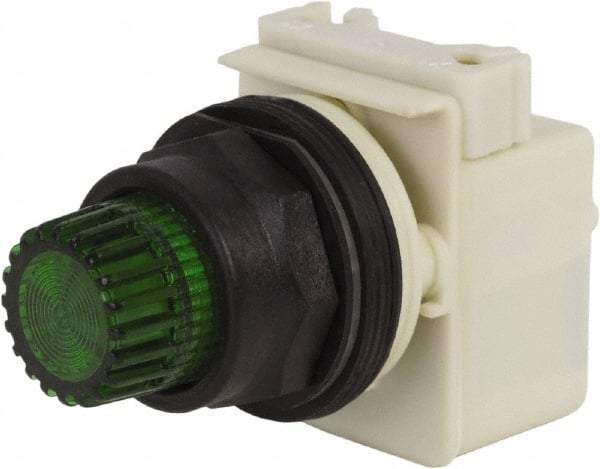 Schneider Electric - 30mm Mount Hole, Extended Straight, Pushbutton Switch Only - Green Pushbutton, Momentary (MO) - Exact Tool & Supply