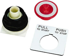 Schneider Electric - 30mm Mount Hole, Extended Straight, Pushbutton Switch Only - Red Pushbutton, Maintained (MA) - Exact Tool & Supply