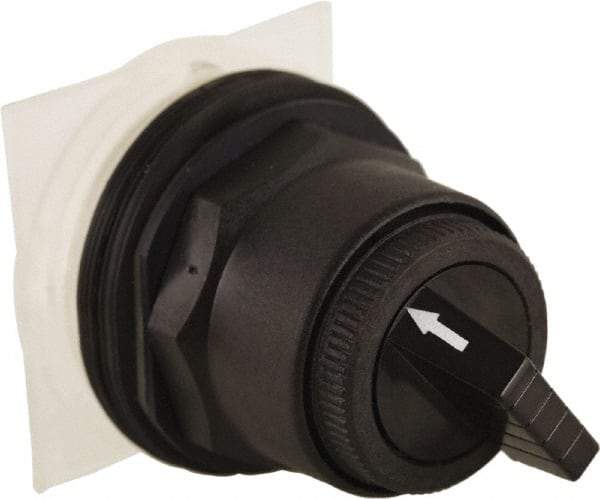 Schneider Electric - 30mm Mount Hole, 2 Position, Knob and Pushbutton Operated, Selector Switch Only - Black, Maintained (MA), without Contact Blocks, Anticorrosive, Weatherproof, Dust and Oil Resistant - Exact Tool & Supply