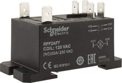 Schneider Electric - 7,500 VA Power Rating, Electromechanical Plug-in General Purpose Relay - 20 Amp at 28 VDC, 25 at 28 VDC, 30 at 250/277 VAC, 2NO, 120 VAC - Exact Tool & Supply