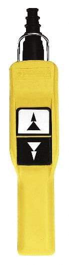 Schneider Electric - 2 Operator, Pushbutton Pendant Control Station - Up-Down Arrows (Legend), Momentary Switch, 2NO/2NC Contact - Exact Tool & Supply
