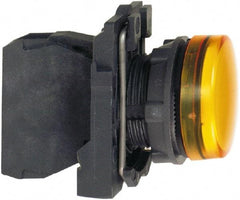 Schneider Electric - 250 V Orange Lens LED Pilot Light - Round Lens, Screw Clamp Connector, 30mm Wide, Vibration Resistant, Water Resistant - Exact Tool & Supply