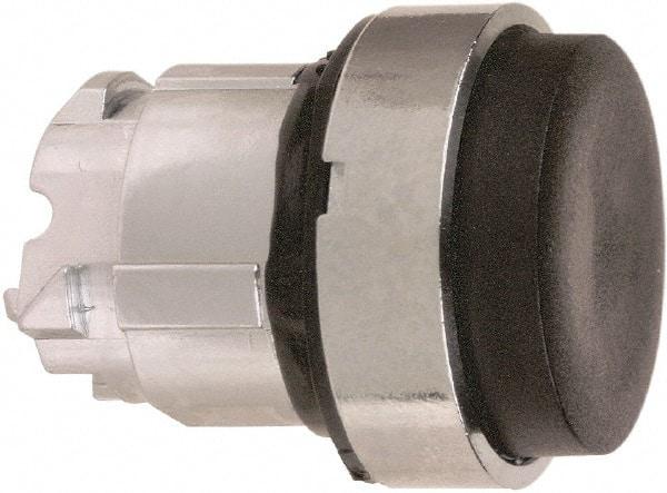 Schneider Electric - 22mm Mount Hole, Extended Straight, Pushbutton Switch Only - Round, Black Pushbutton, Nonilluminated, Momentary (MO) - Exact Tool & Supply