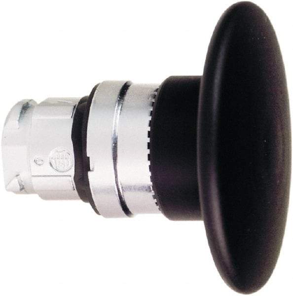 Schneider Electric - 22mm Mount Hole, Extended Mushroom Head, Pushbutton Switch Only - Round, Black Pushbutton, Nonilluminated, Momentary (MO) - Exact Tool & Supply