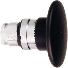 Schneider Electric - 22mm Mount Hole, Extended Mushroom Head, Pushbutton Switch Only - Round, Black Pushbutton, Nonilluminated, Momentary (MO) - Exact Tool & Supply