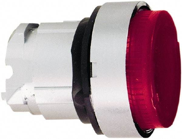 Schneider Electric - 22mm Mount Hole, Extended Straight, Pushbutton Switch Only - Round, Red Pushbutton, Nonilluminated, Momentary (MO) - Exact Tool & Supply