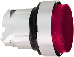 Schneider Electric - 22mm Mount Hole, Extended Straight, Pushbutton Switch Only - Round, Red Pushbutton, Nonilluminated, Momentary (MO) - Exact Tool & Supply