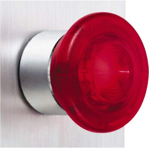 Schneider Electric - 22mm Mount Hole, Extended Mushroom Head, Pushbutton Switch Only - Round, Red Pushbutton, Illuminated, Maintained (MA) - Exact Tool & Supply