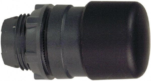 Schneider Electric - 22mm Mount Hole, Extended Mushroom Head, Pushbutton Switch Only - Round, Black Pushbutton, Nonilluminated, Momentary (MO) - Exact Tool & Supply