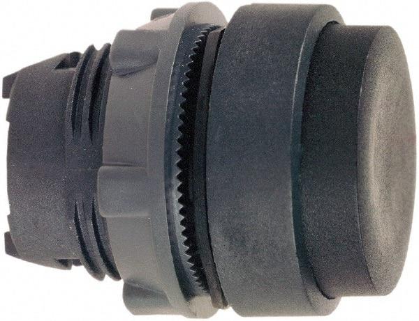 Schneider Electric - 22mm Mount Hole, Extended Straight, Pushbutton Switch Only - Round, Black Pushbutton, Nonilluminated, Maintained (MA) - Exact Tool & Supply