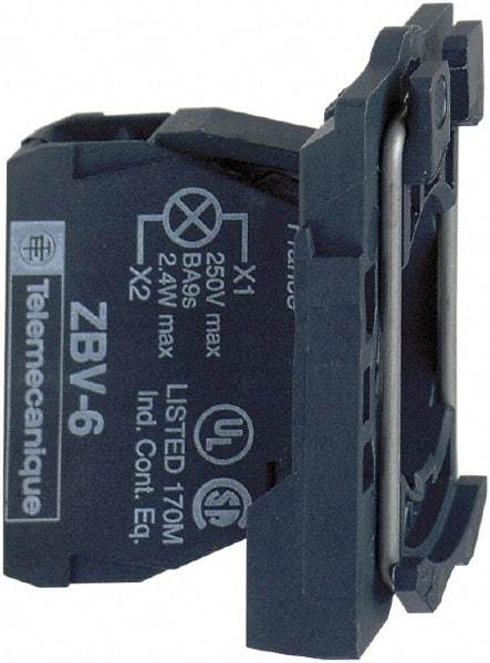Schneider Electric - 230-240 V White Lens LED Indicating Light - Screw Clamp Connector, Vibration Resistant - Exact Tool & Supply